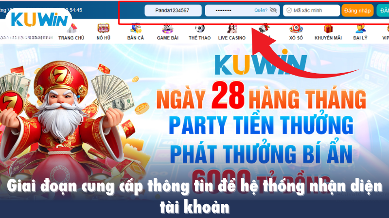Giai đoạn cung cấp thông tin để hệ thống nhận diện tài khoản
