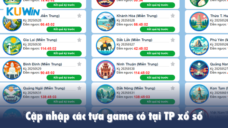 Cập nhập các tựa game có tại TP xổ số