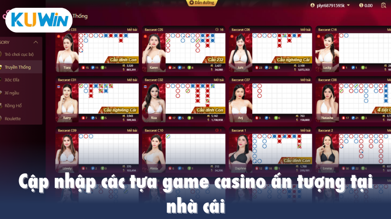 Cập nhập các tựa game casino ấn tượng tại nhà cái